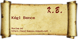 Kégl Bence névjegykártya
